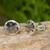 Hand Crafted Seashell Design Sterling Silver Button Earrings 'Sand Dollar'