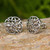 Fair Trade Thai Sterling Silver Button Earrings 'Intertwined'