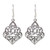 Thai Handmade Ornate Sterling Silver Dangle Earrings 'Arabesque'