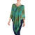 Backstrap Loom Rayon Chenille Poncho with Fringe 'Ethereal Turquoise'