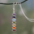 Indian Seven-Gemstone Chakra Necklace in 925 Sterling Silver 'Chakra Balance'