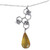 Amber and Sterling Silver Bees in Honeycomb Necklace 'Sweet Honey'