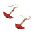 Recycled Paper Red Sailboat Earrings Crafted by Hand 'Red Boats'