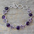 Artisan Crafted Silver Link Bracelet with Amethysts 'Glorious Purple'