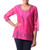 Chanderi Tunic Hand Block Printed Cotton Silk Blend 'Fabulous in Fuchsia'