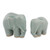 Light Blue Celadon Ceramic Figurines of Elephants Pair 'Elephant Bond in Light Blue'