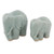 Light Blue Celadon Ceramic Figurines of Elephants Pair 'Elephant Bond in Light Blue'