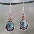 Silver Hook Earrings with Citrine and Composite Turquoise 'Eternal Allure'