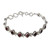 Red Garnet Artisan Crafted India Silver Tennis Bracelet 'Deep Red Diamonds'