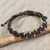 Braided Macrame Bracelet in Espresso Brown with Silver 950 'Brown Hill Tribe Bride'