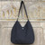 Cotton Hobo Shoulder Bag with Coin Purse and Multi Pockets 'Surreal Black'