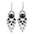 Chandelier Style Earrings with Onyx and Glass Beads 'Brilliant Meteor'