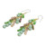 Quartz and Glass Bead Waterfall Earrings in Green Shades 'Brilliant Cascade'