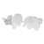 Handmade Elephant Stud Earrings in Sterling Silver 'Blooming Elephants'