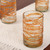 Hand Blown Glass Orange Swirl 13 oz Water Glasses Set of 6 'Tangerine Swirl'