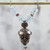 Day of the Dead Silver Necklace with Garnet and Quartz 'Cempazuchitl Skull'