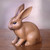 Fair Trade Hand Carved Wooden Rabbit Statuette 'Cute Ginger Rabbit'