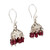 Jhumki Style Earrings with Sterling Silver and Garnets 'Traditional Grace'