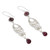 Long Ruby and Garnet Earrings in Sterling Silver from India 'Mughal Mystery'