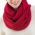 Peruvian Baby Alpaca Wool Infinity Scarf Knitted in Red 'Crimson Honeycomb'