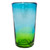 6 Artisan Crafted Blue Green Blown Glass Highball Glasses 'Aurora Tapatia'