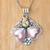 Heart Shaped Pink Mabe Pearl Pendant Necklace with Citrine 'Hearts Aglow'