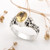 One Carat Citrine Cocktail Ring in Sterling SIlver 'Wayside Flower'