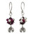 Karen Hill Tribe Floral Silver Pearls and Garnet Earrings 'Karen Roses'