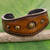 Tigers' Eye Cuff Bracelet in Leather Handmade in Thailand 'The Power'