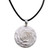 Artisan Crafted White Rose Pendant on Leather Cord Necklace 'Glorious Rose'