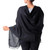 Fair Trade Solid Black 100 Wool Shawl from India 'Dark Fantasy'