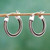 Petite Artisan Crafted Sterling Hoop Earrings from Mexico 'Double Braid'