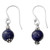 Petite Lapis Lazuli Dangle Earrings with Sterling Silver 'Royal Discretion'