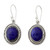 Lapis Lazuli on Artisan Crafted 925 Silver Hook Earrings 'True Clarity'