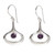 Modern Minimalist Silver Dangle Earrings with Amethyst 'Minimalist Raindrop'