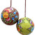 Hand Painted Multicolored Floral Ornaments Set of 4 'Floral Beauty'