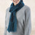 Turquoise and Blue Reversible Alpaca Blend Jacquard Scarf 'Turquoise and Blueberry'