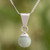 Pale Green Jade Silver Pendant Necklace from Guatemala 'Mayan Moon'