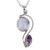 India Handcrafted Amethyst and Rainbow Moonstone Necklace 'Colorful Curves'