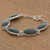 Green Jade Sterling Silver Link Bracelet from Guatemala 'Sweet Melodies'