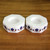 Octagon Marble Tealight Holders with Blue Buds Pair 'Floral Alliance in Blue'
