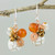 Calcite Carnelian and Glass Bead Dangle Earrings with Copper 'White Bubbles'