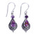 Silver Earrings with Amethyst and Composite Turquoise 'Mughal Lilac'