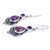 Silver Earrings with Amethyst and Composite Turquoise 'Mughal Lilac'