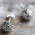 Hand Made Sterling Silver Stud Earrings Round from Thailand 'Bursting Stars'