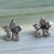 Sterling Silver Stud Earrings Floral Shape from Thailand 'Jasmine Blossoms'