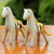 Handmade Thai Celadon Ceramic Horse Ornaments Pair 'Poised Pony'