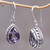 925 Silver Earrings with Amethyst Total 8 Carats from Bali 'Sparkling Dew'