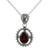 Hand Made Sterling Silver Garnet Pendant Necklace India 'Red Glamour'