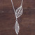 Sterling Silver Pendant Necklace Leaves from Peru 'Shining Leaves'